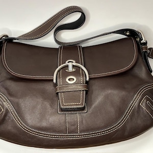 Vintage COACH F10192 Medium Soho Leather One Shoulder Handbag 