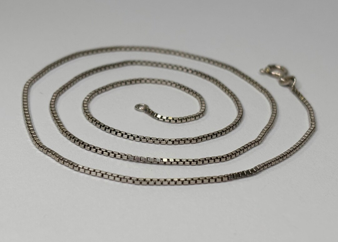 Vintage Sterling Silver 20 Inch Box Chain - Etsy