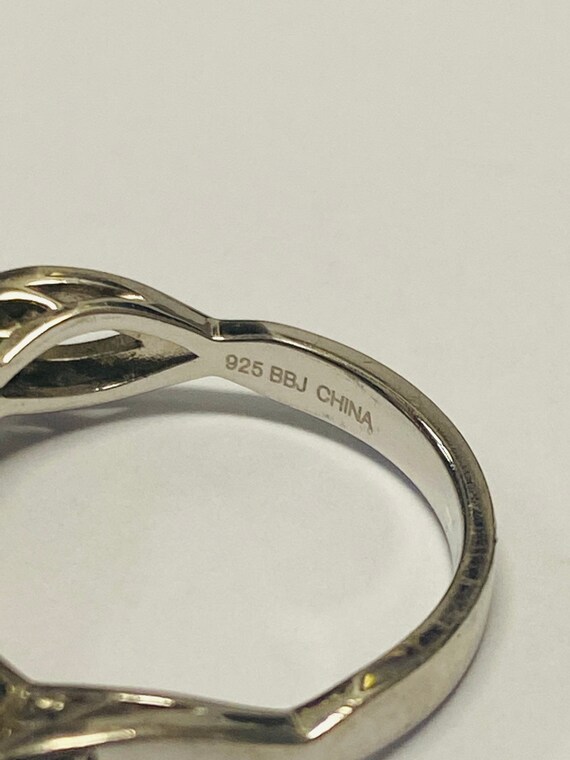 Sterling Silver Princess Cut Peridot and Cubic Zi… - image 7