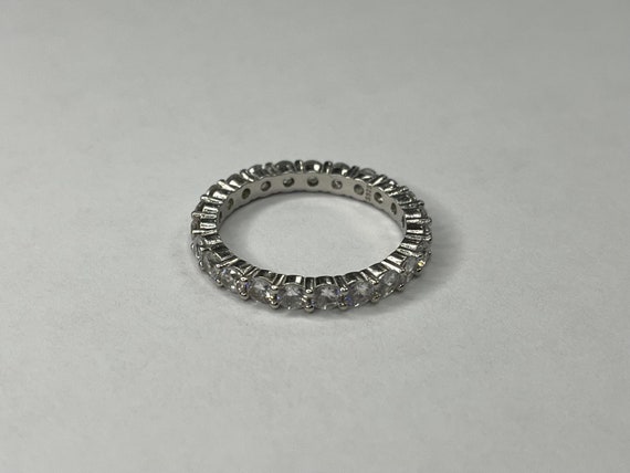 Sterling Silver Round Cut Cubic Zirconia Band - image 5