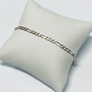 Vintage Milor Sterling Silver Figaro Chain Bracelet