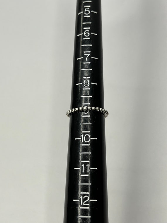 Vintage Sterling Silver Stackable Beaded Band Hal… - image 8