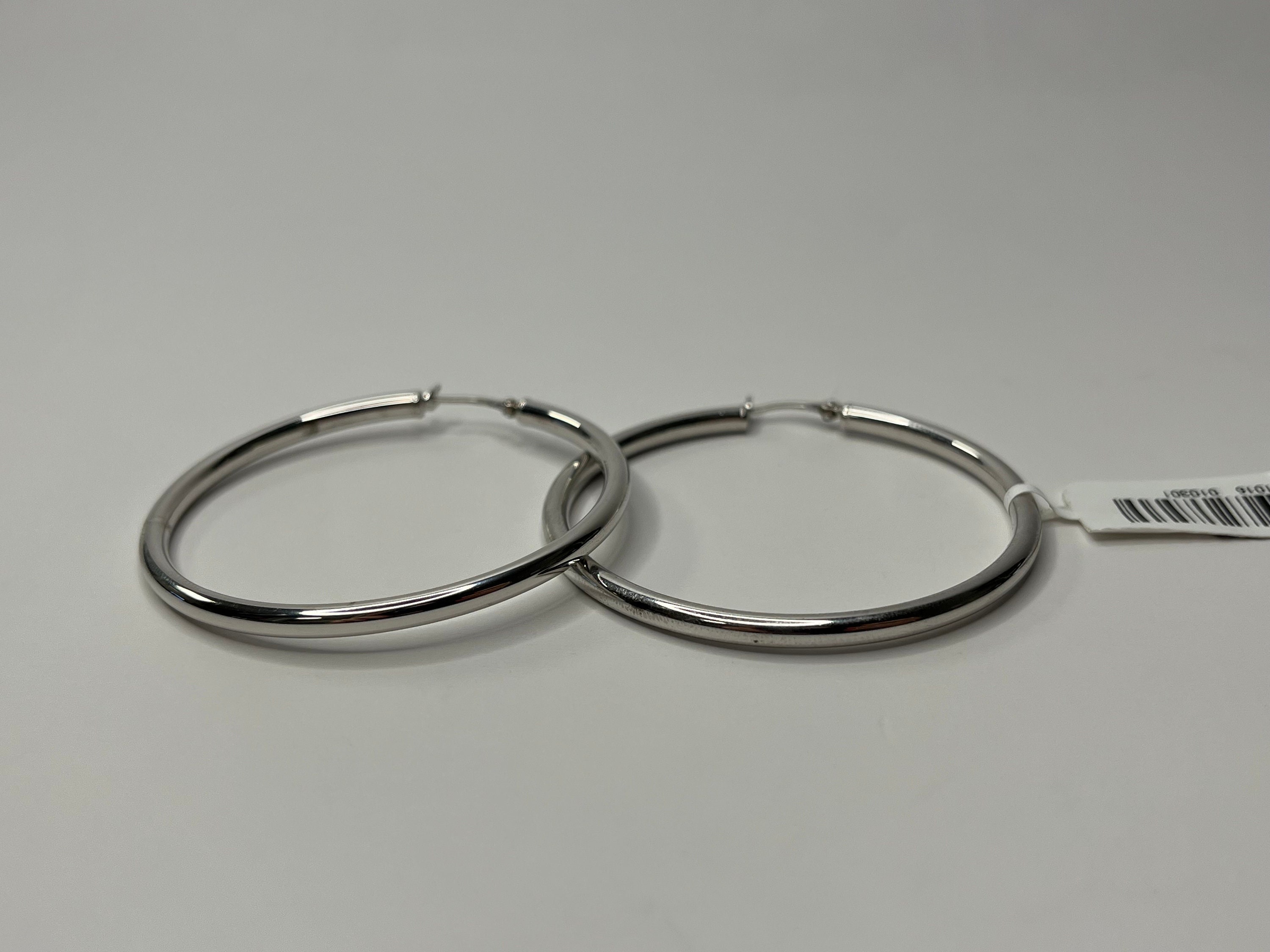 Qvc Sterling Silver Hoop Earrings 5mm 60mm 3/8