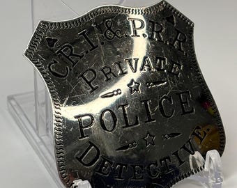 Vintage 1987 Franklin Mint Sterling Silver Badge - C.R.I & P.R.R