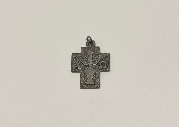 Vintage Sterling Silver Creed Holy Spirit Confirmation Pendant