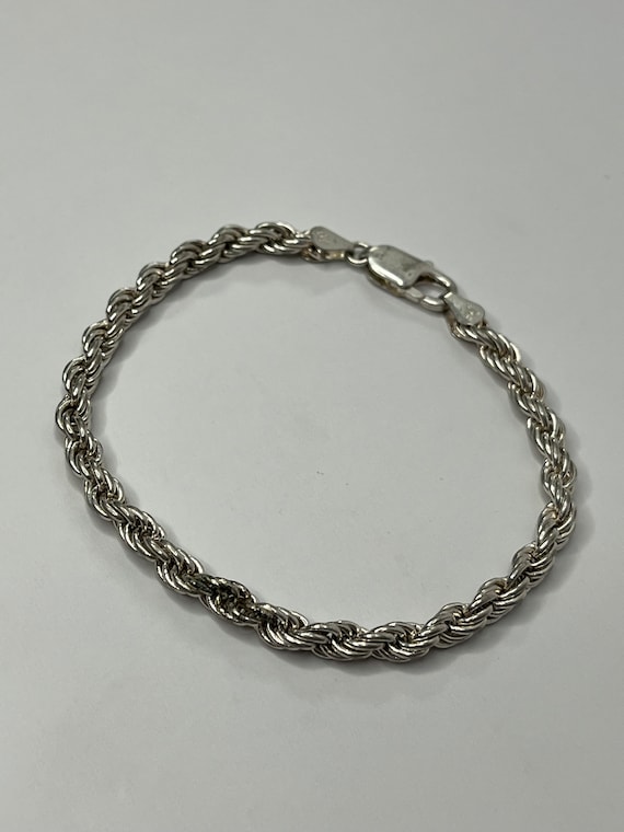 Vintage Milor Italy Sterling Silver Rope Chain Br… - image 3