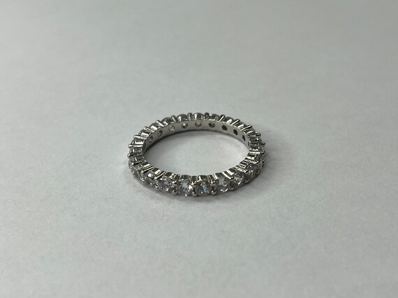 Sterling Silver Round Cut Cubic Zirconia Band - image 3