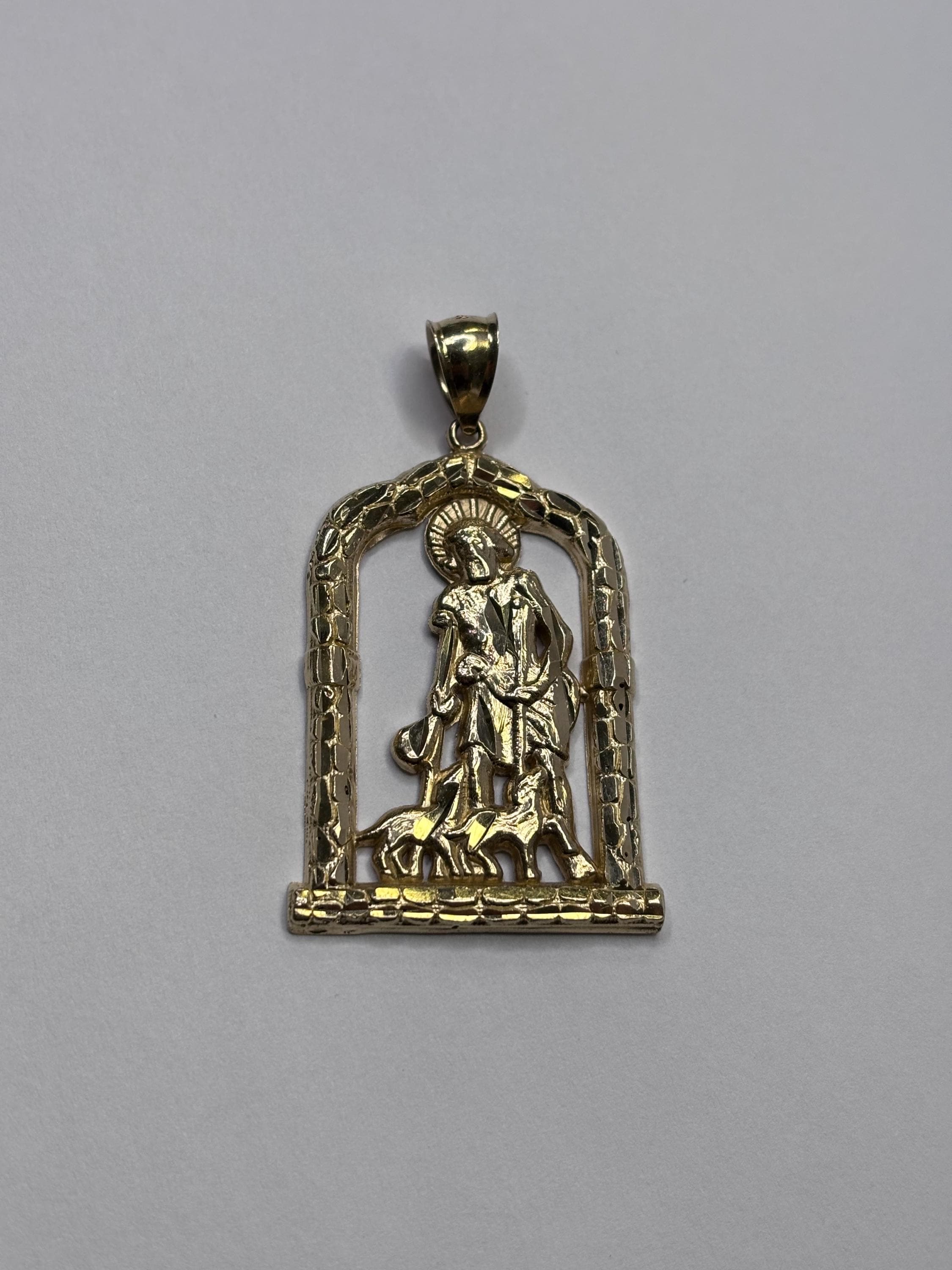 【希少】Church of the Nazarene 記念 ヴィンテージラグ Vintage 10K Yellow Gold Saint Lazarus Religious Pendant - Etsy