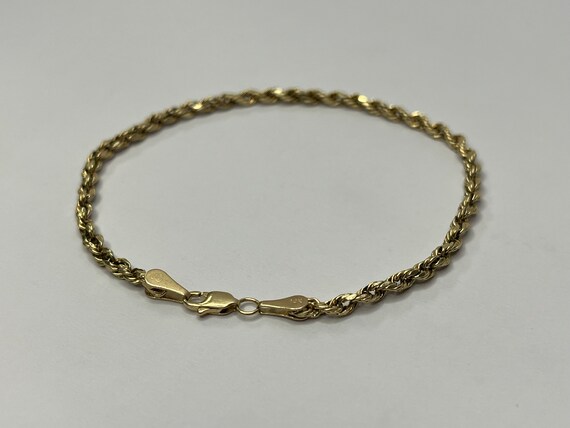 Vintage Oroamerica 14K Yellow Gold Rope Link Brac… - image 5