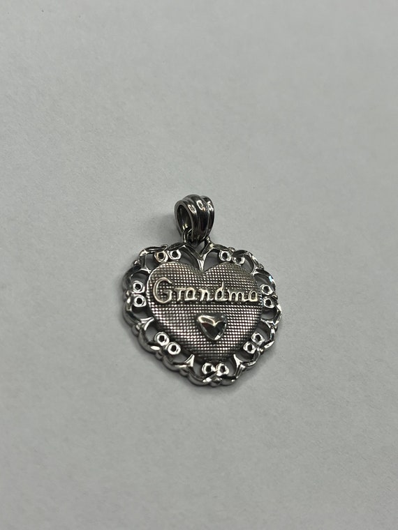 Vintage Sterling Silver Grandma Heart Pendant