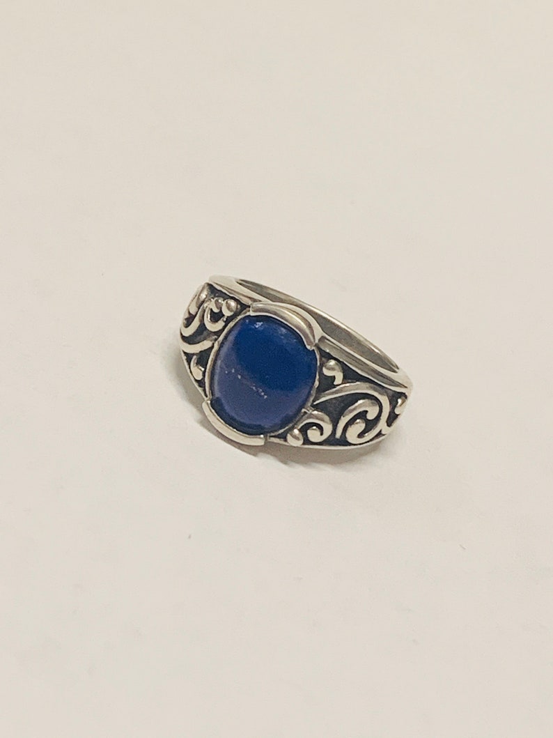 Vintage Sterling Silver Lapis Lazuli Celtic Signet Ring Signed | Etsy