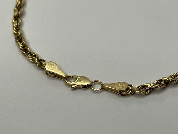 Vintage Oroamerica 14K Yellow Gold Rope Link Brac… - image 7