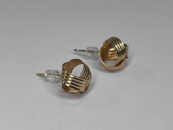 Vintage 14K Yellow Gold Knot Style Stud Earrings