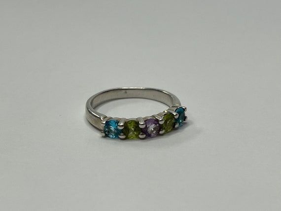 Vintage Sterling Silver Multi Gemstone Multi Ston… - image 3