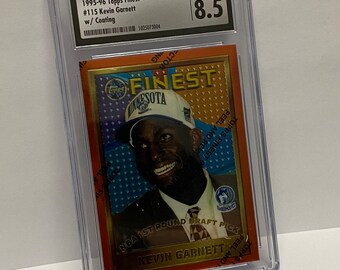 Kevin Garnett 1995-96 Topps Finest 115 W/ Coating CSG 8.5 Near