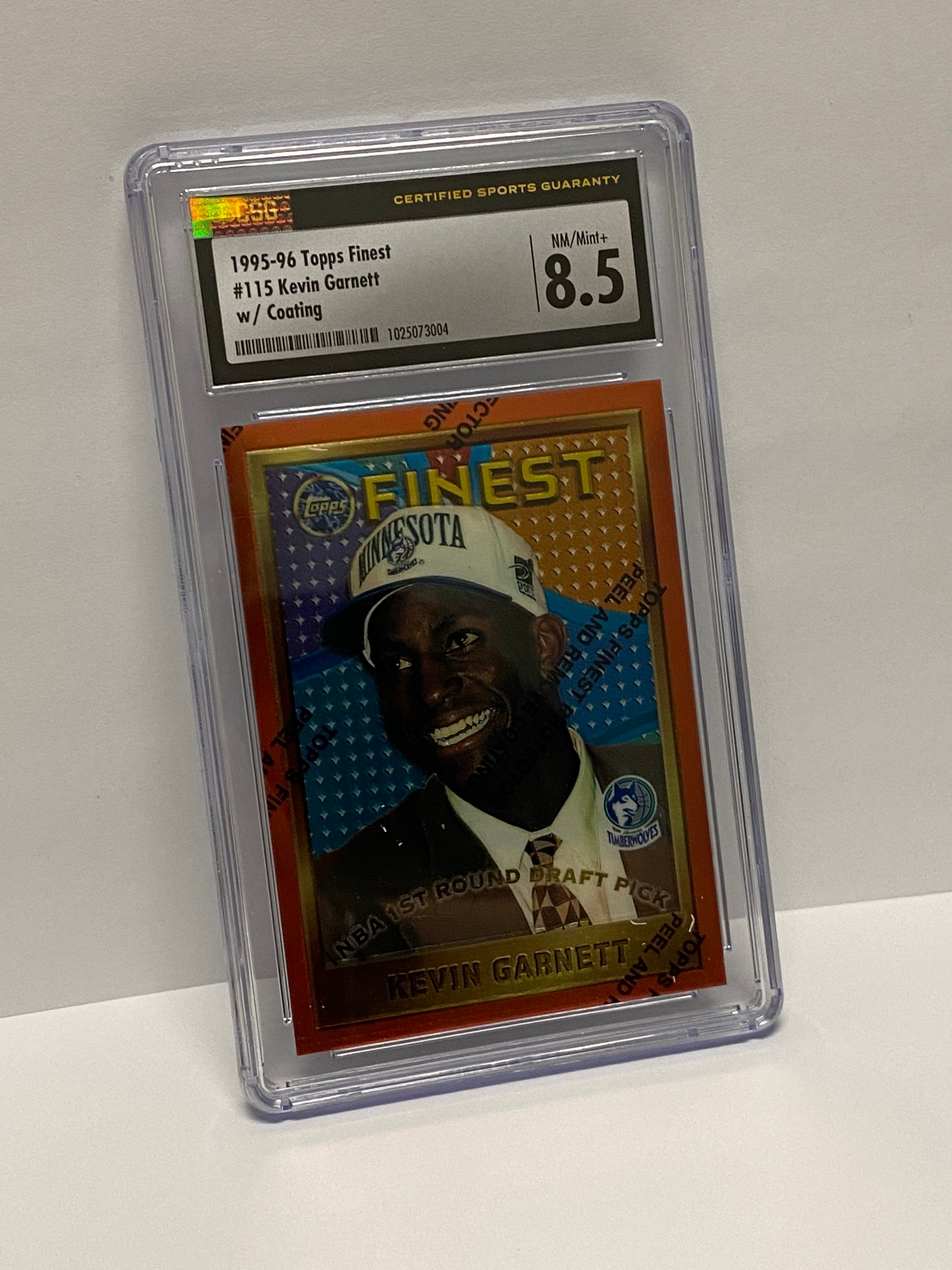 Kevin Garnett 1995-96 Topps Finest 115 W/ Coating CSG 8.5 Near 