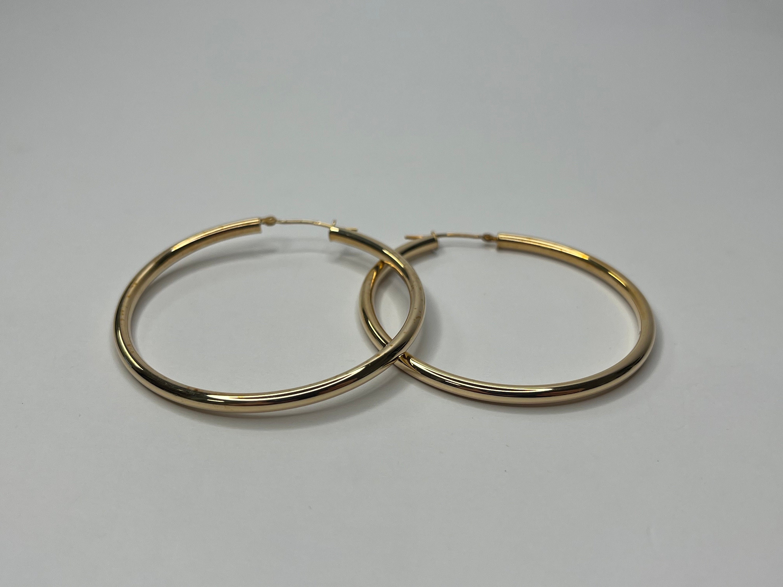 Vintage SLC 10K Yellow Gold Circle Hoop Earrings