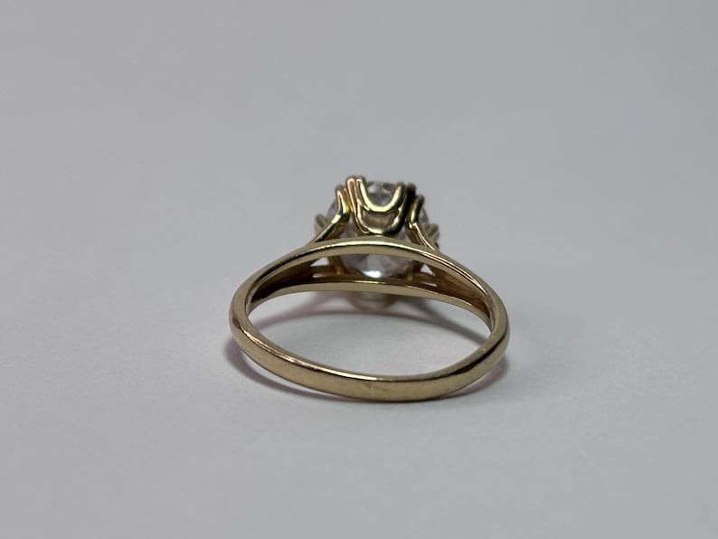 Diamonique 14K Yellow Gold Round Cut Cubic Zirconia Ring - Etsy