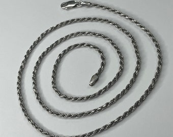 Piercing Pagoda Vintage Sterling Silver 24 Inch Rope Chain