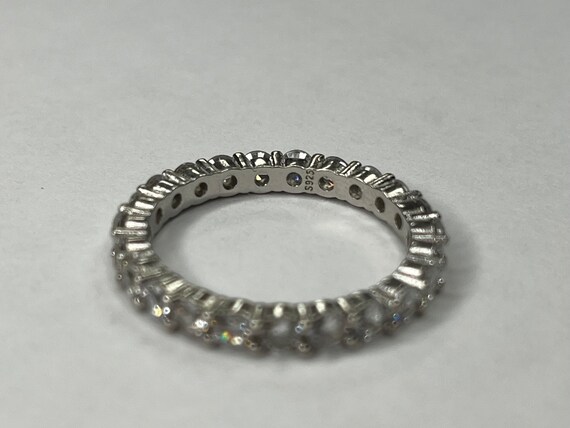 Sterling Silver Round Cut Cubic Zirconia Band - image 7