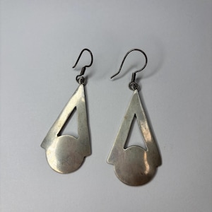 Vintage Sterling Silver Mexico Drop Dangle Earrings