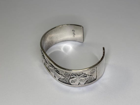 Vintage Roderick Tenorio Carolyn Pollack Sterling Silver Bear Theme Cuff Bracelet View 2