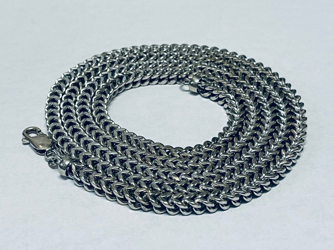 Unique 10K White Gold Foxtail Link Chain Etsy