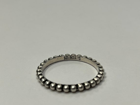 Vintage Sterling Silver Stackable Beaded Band Hal… - image 7