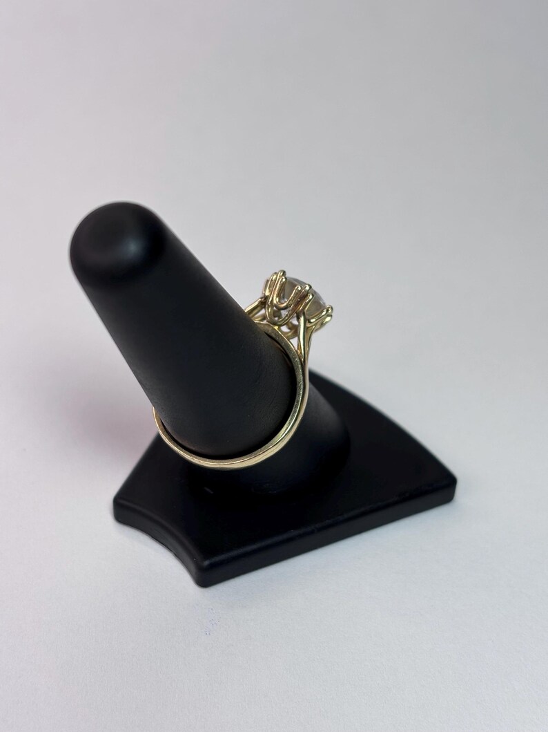 Diamonique 14K Yellow Gold Round Cut Cubic Zirconia Ring - Etsy