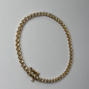 Kay&#39;s 10K Yellow Gold 1 ct Round Cut Diamond Tennis Bracelet
