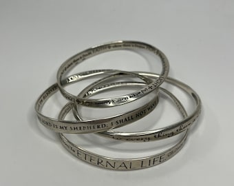 Vintage Sterling Silver Laurel Elliott Inspirational Bangle Bracelets