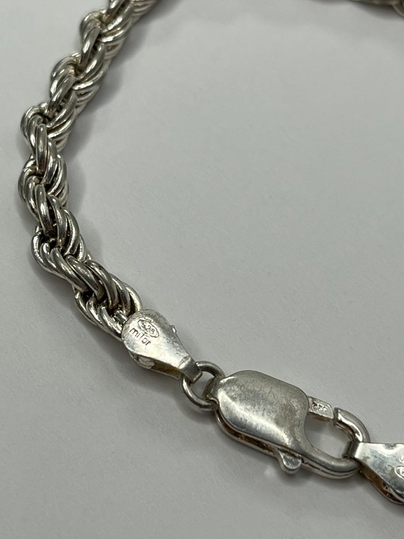 Vintage Milor Italy Sterling Silver Rope Chain Br… - image 7