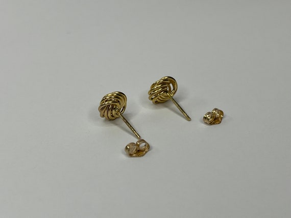 Vintage 14K Yellow Gold Love Knot Stud Earrings - image 6