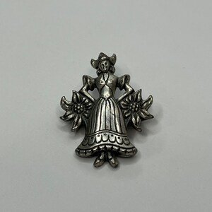 Vintage Coro Sterling Silber Blumenmädchen Brosche Anstecknadel