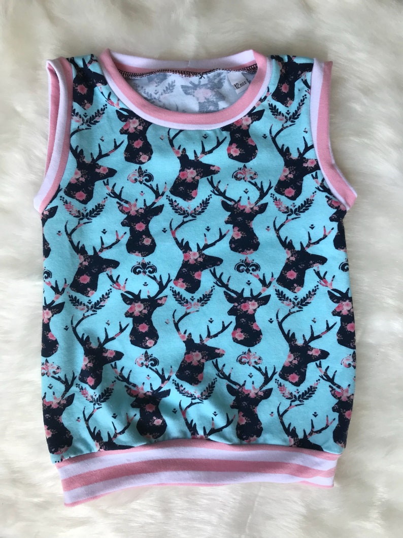 12 Month Floral Deer Print Baby Girls Summer Set