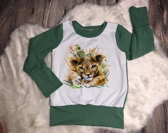 Baby animal grow with me tops | 3 animals to choose from | Grow with me top | Lion, tiger or giraffe | Unisex