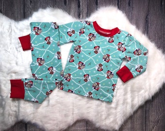 CHRISTMAS Minnie Mouse pajamas | Baby girls and girls pjs | Holiday pajamas | Print options