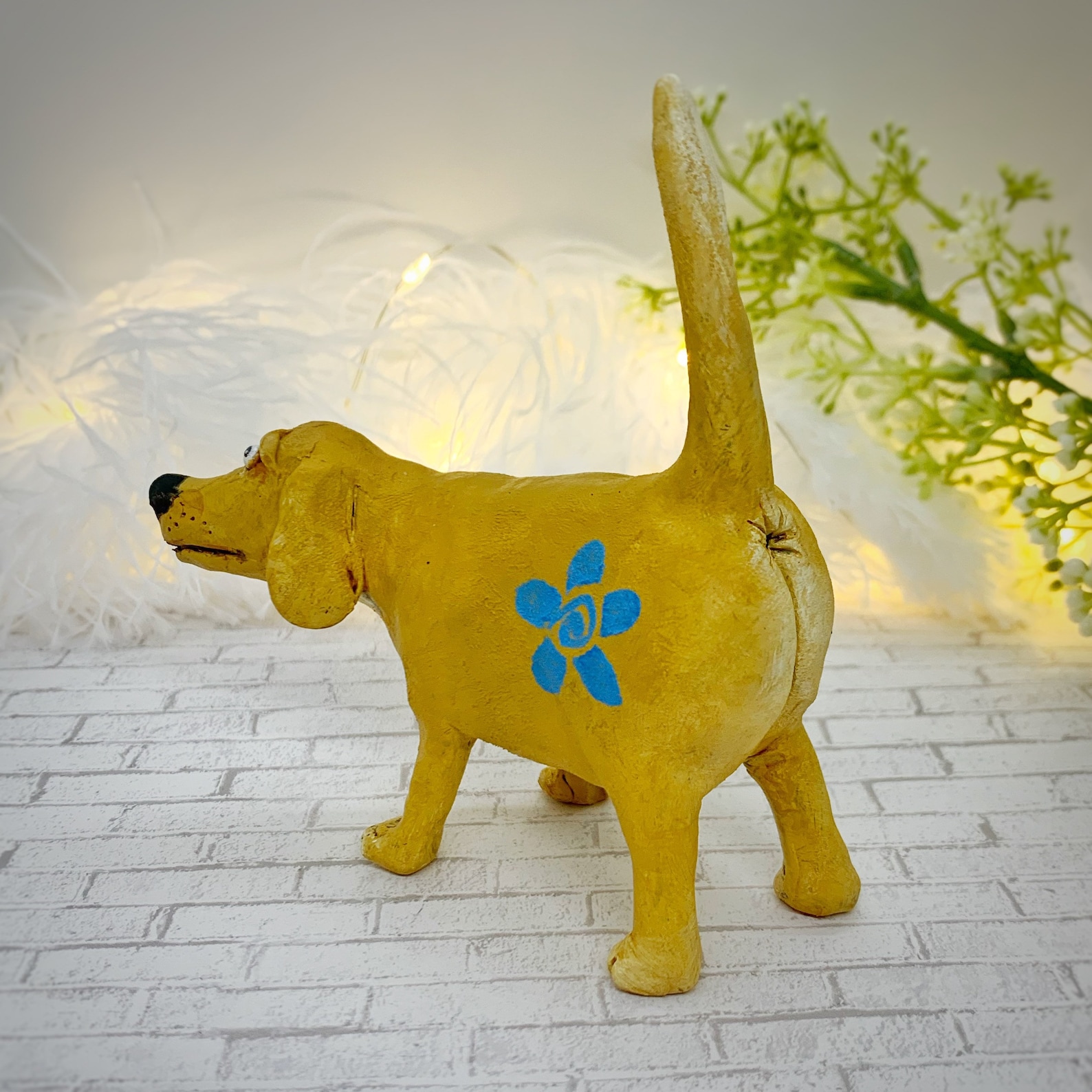 Skurrile Hund Skulptur ein von einer Art gelbe Labrador Etsy