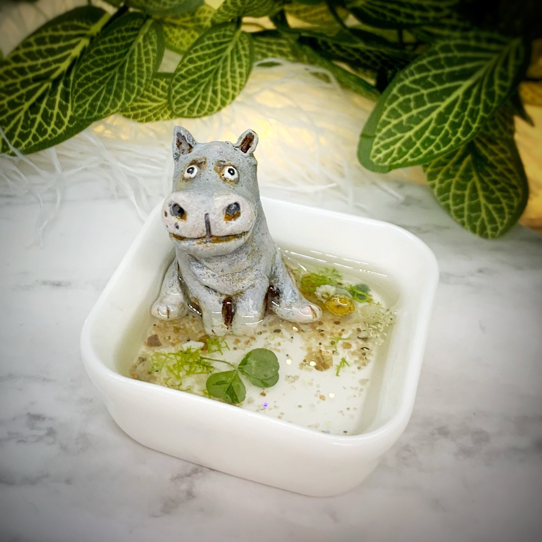 Baby House Hippo figurine miniature grey hippopotamus Etsy