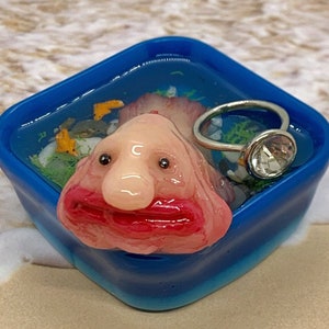 Blob Fish in Resin Pond Bowl Weirdo Gift Pet Blobfish 