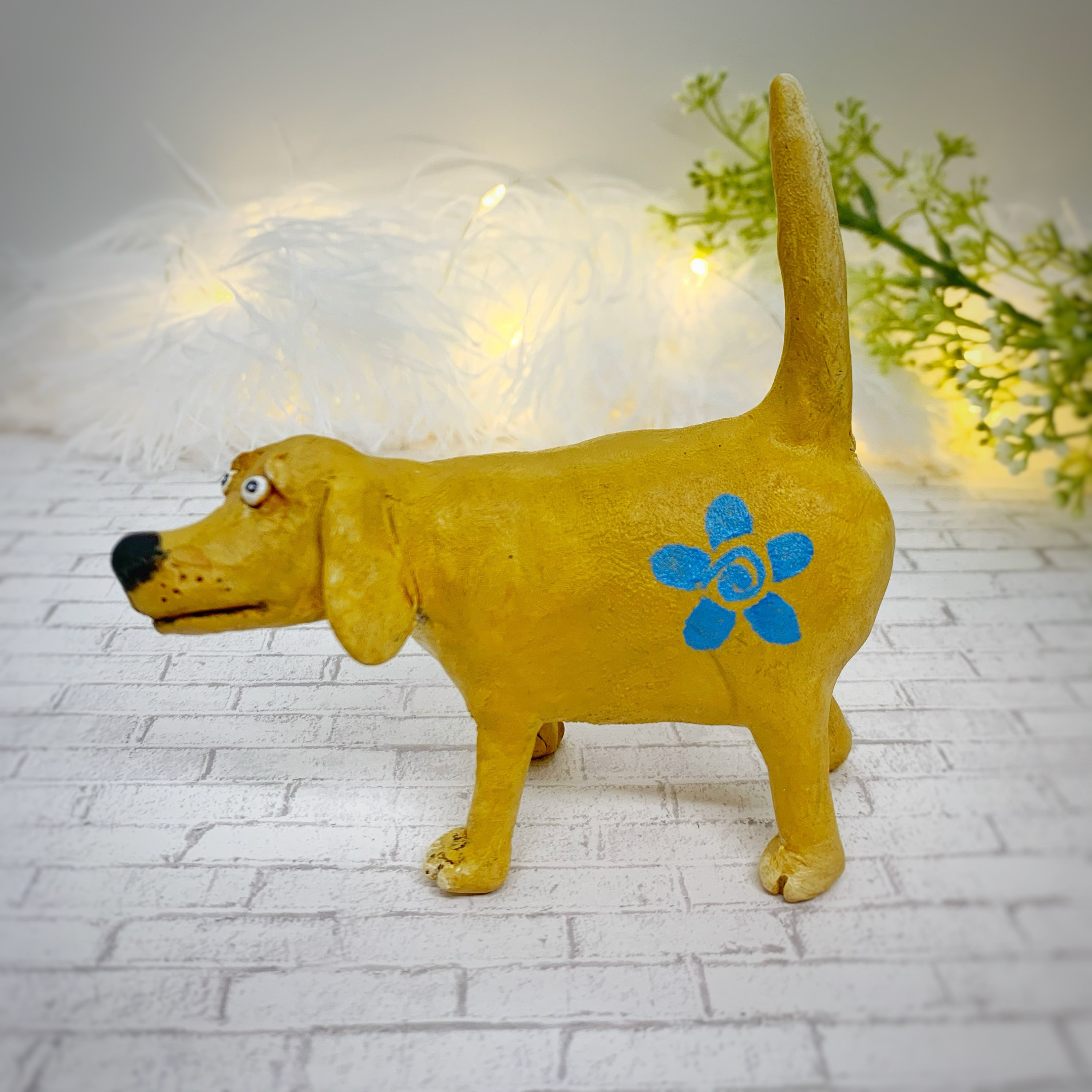 Skurrile Hund Skulptur ein von einer Art gelbe Labrador Etsy