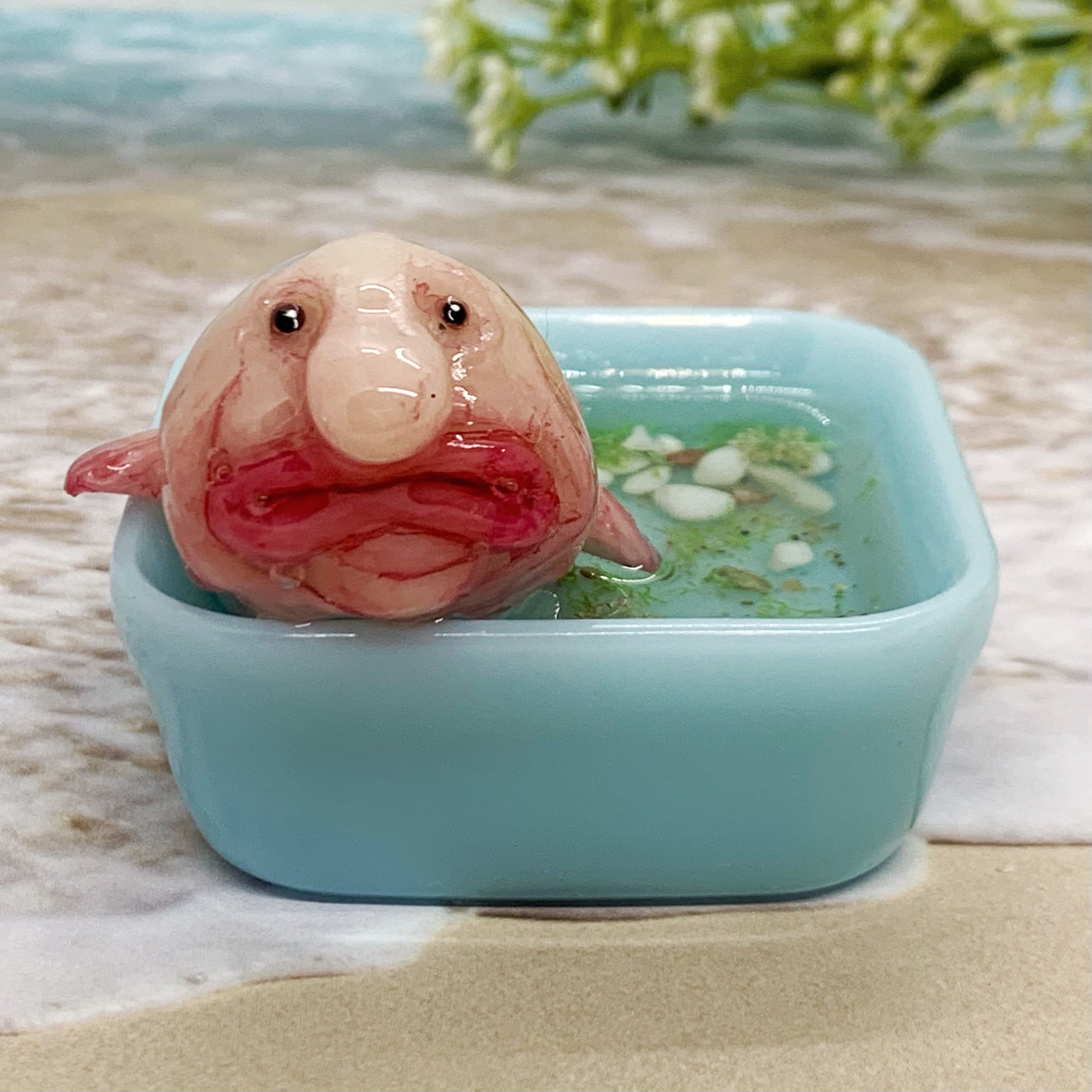 Blob Fish in Resin Pond Bowl Weirdo Gift Pet Blobfish 