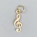 14k Solid Gold Music Note Charm Necklace, 925 Sterling Silver Music ...