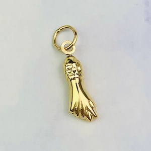 14K Yellow Solid Gold Small Mano Figa / Fist Charm / Pendant / Necklace *optional 14K Gold Cable Link Chain 16&quot; or 18&quot;