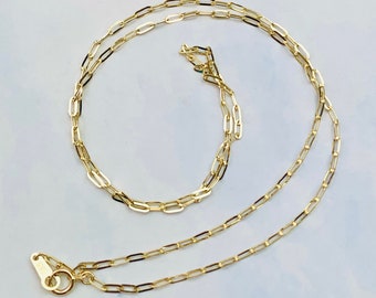 14K massivt gult guld 1,3 mm gemkedja - 16" eller 18"