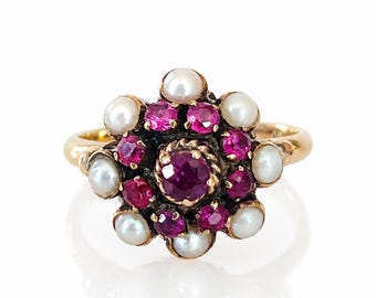 Vintage 14 kt goud - Victoriaanse opwekking / koepel / haremring - formaat gratis wijzigen VS 5,5 - 3,2 gram