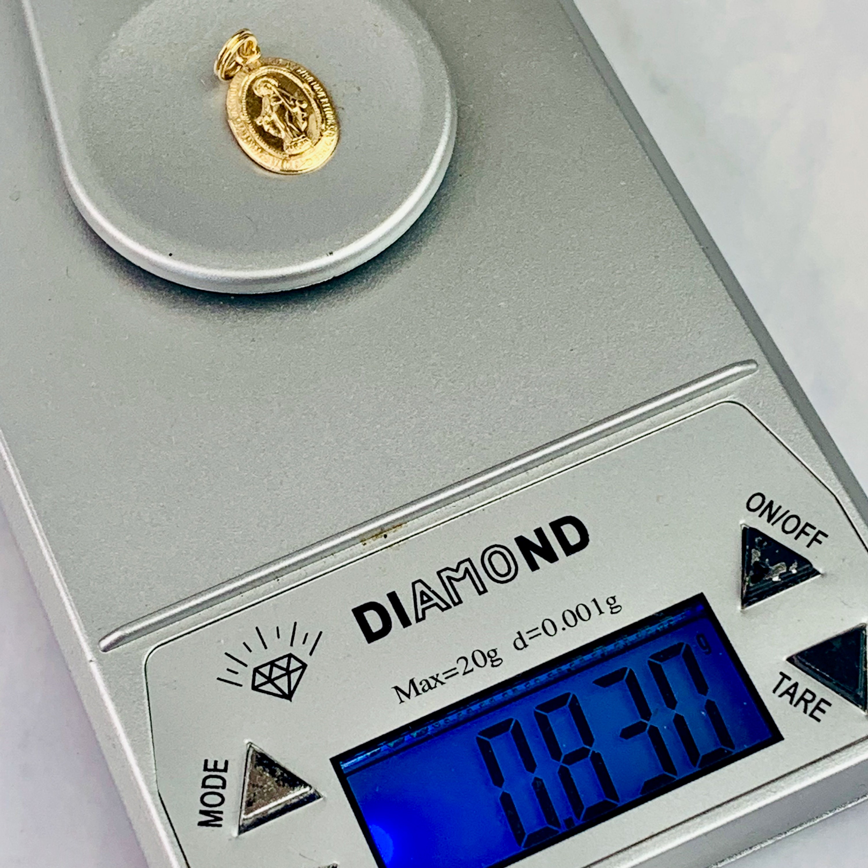 14K Yellow Gold Miraculous Medal Virgin Mary Charm Pendant - Etsy