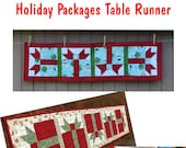 Holiday Packages Table Runner Original Pattern pdf pattern original design not available elsewhere Christmas holiday decor