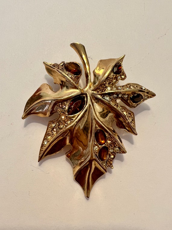 Vintage Fall Leaf Brooch/Pendant / Thanksgiving /… - image 2