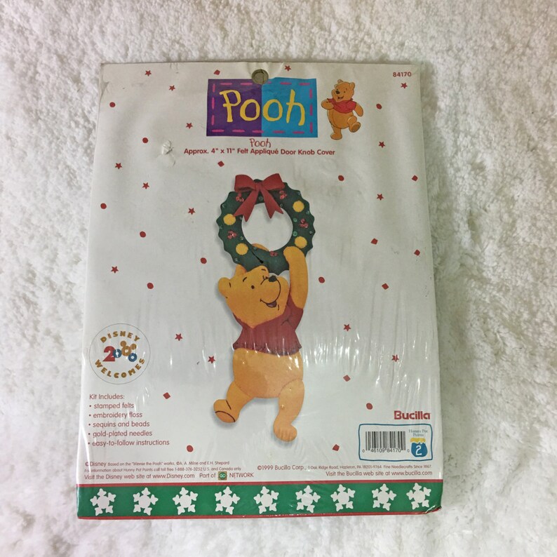 Bucilla Pooh Felt Applique Door Knob Cover Kit Christmas Etsy